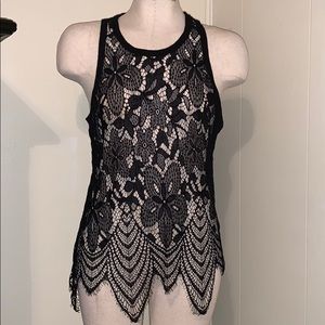 BKE Boutique Eyelash Lace Tank